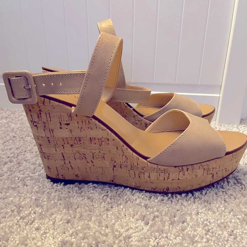 J crew nude wedge sandals